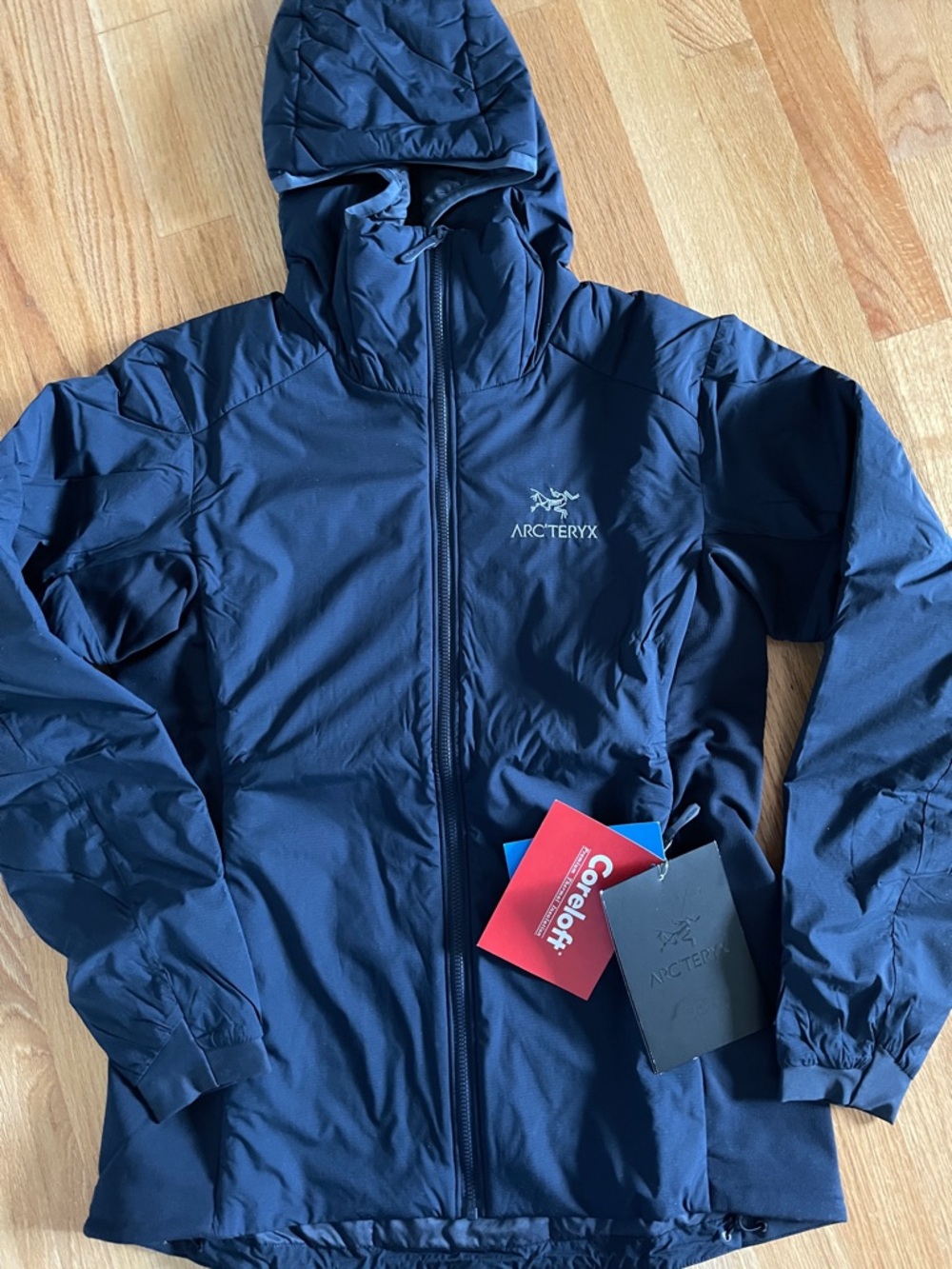 Arc'teryx Navy Hooded Performance Jacket with Insulated Hood
